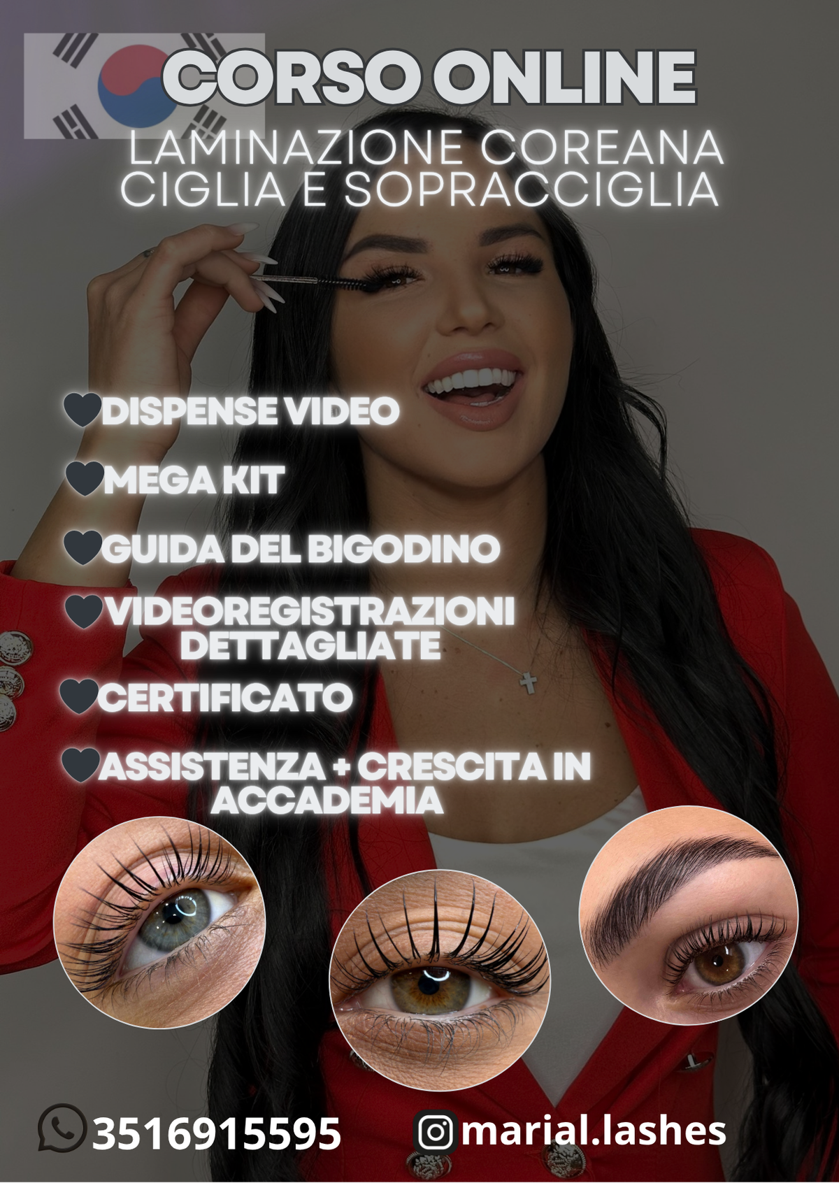 SUPER CORSO ONLINE                        —LAMINAZIONE CIGLIA COREANA &          SOPRACCIGLIA CON PROGETTO E TINTA GRAFICA—