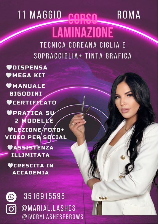 —ROMA—  30MAGGIO                   CORSO LAMINAZIONE COREANA CIGLIA E SOPRACCIGLIA All in One