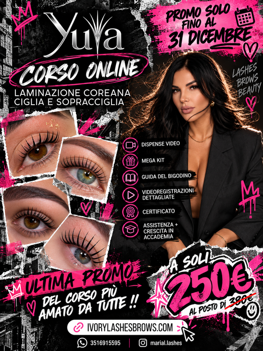 SUPER CORSO ONLINE                        —LAMINAZIONE CIGLIA COREANA &          SOPRACCIGLIA CON PROGETTO E TINTA GRAFICA—